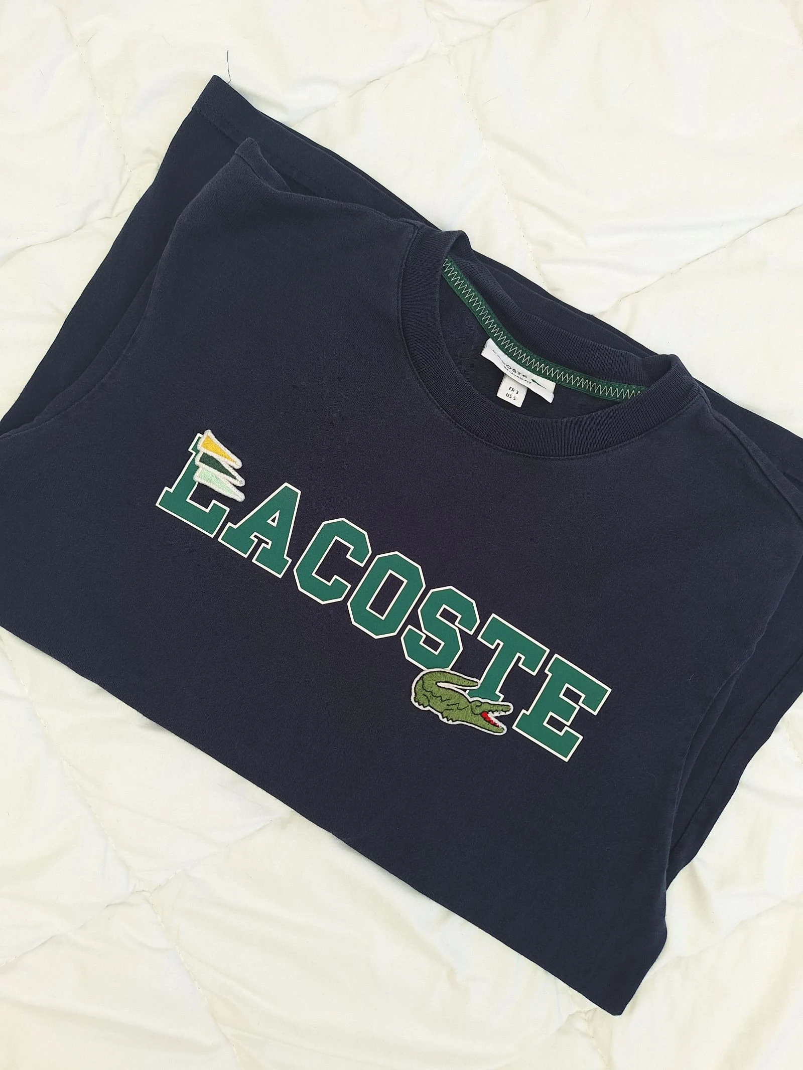 Lacoste trui donkerblauw met logo relaxed fit